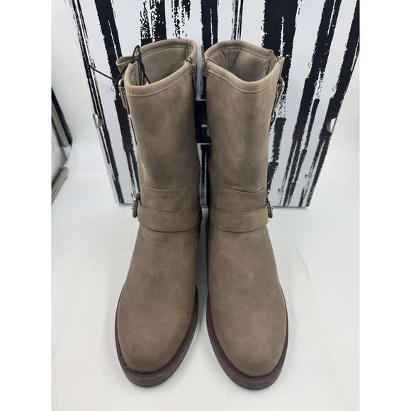 Dv By Dolce Vita Women Side Zip Buckle Moto Bike Boot Dark Taupe Size 8 - Picture 3 of 16